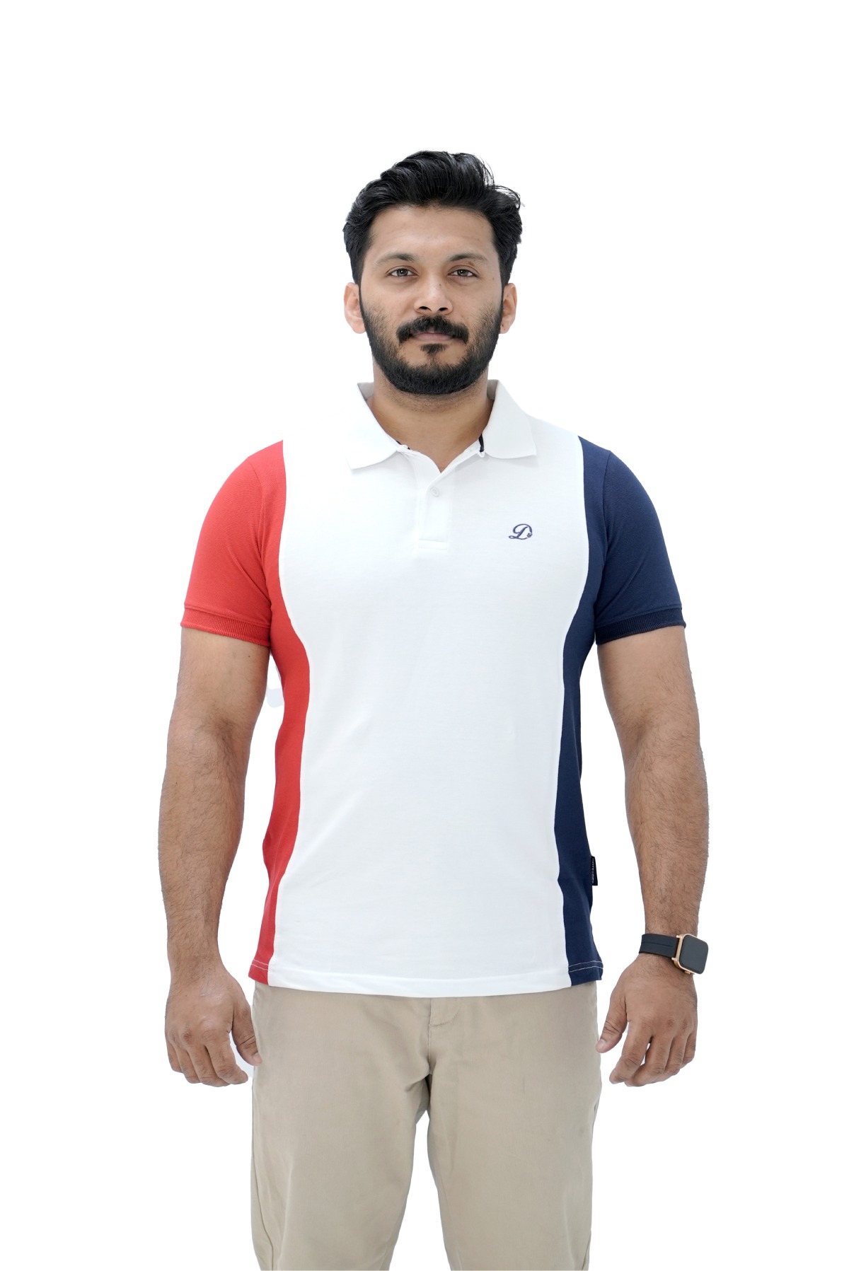 TriTone Polo – Classic Red Navy - Image 2