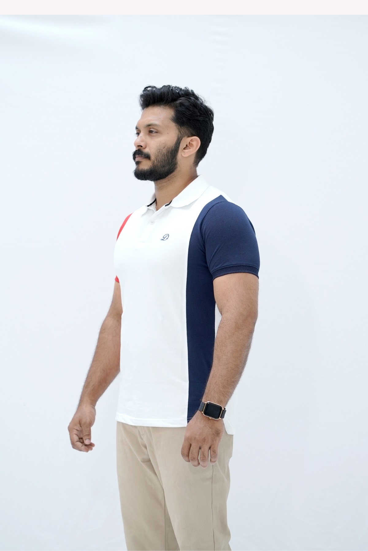 TriTone Polo – Classic Red Navy - Image 6