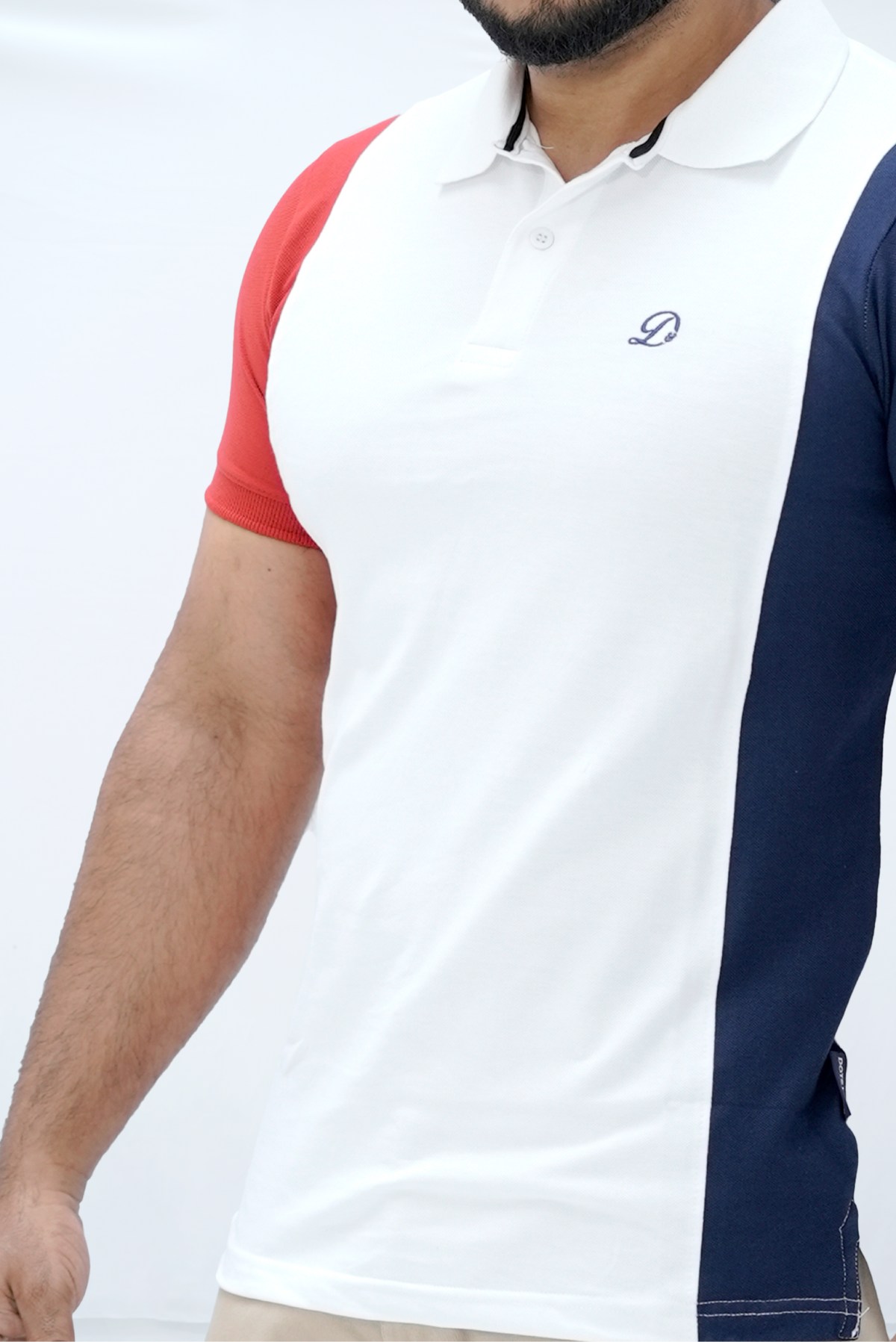 TriTone Polo – Classic Red Navy - Image 7
