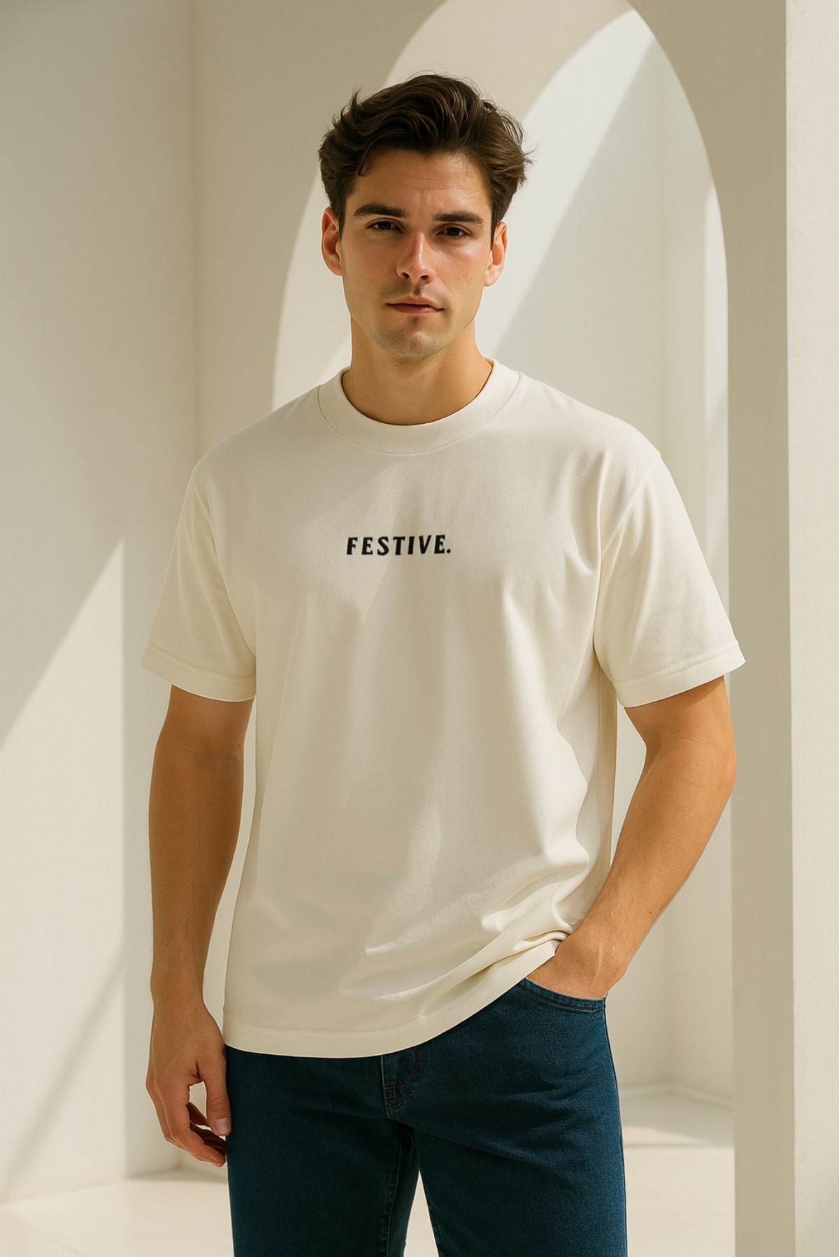 Line Drop Tee - Festive