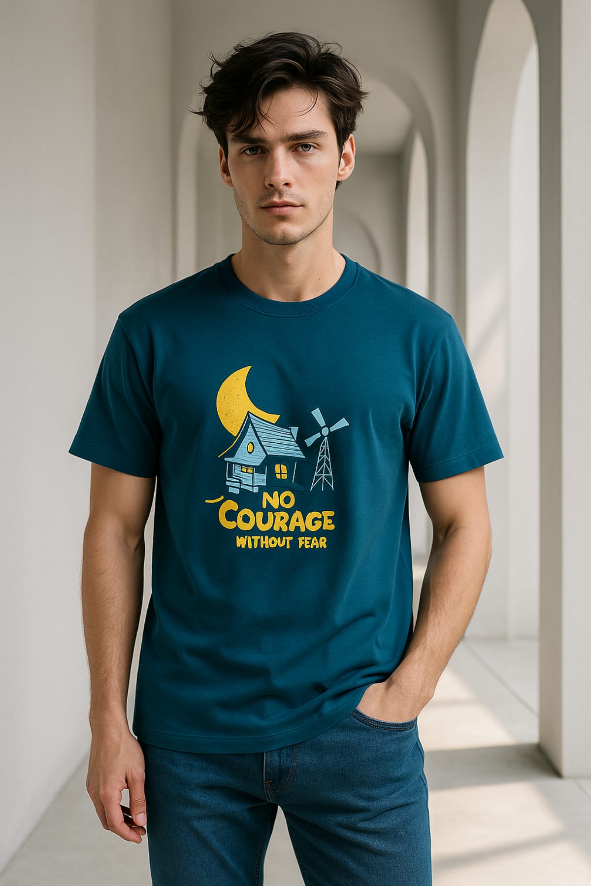 Line Crew Tee - No Courage